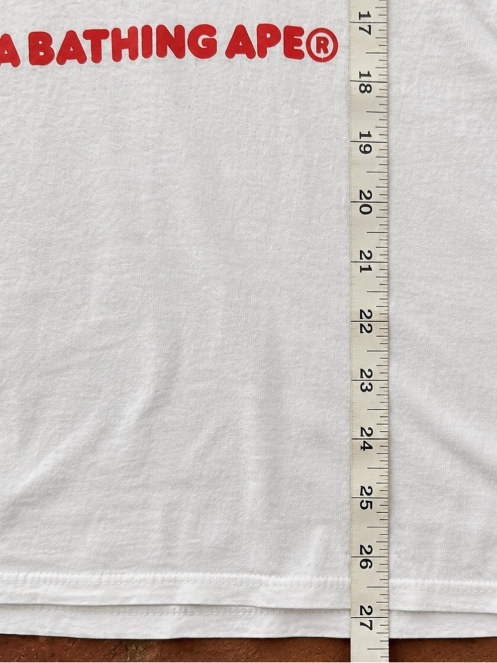 Gildan 5000 White Tee with Red Graphic, Y2K Size M - Picture 5 of 5